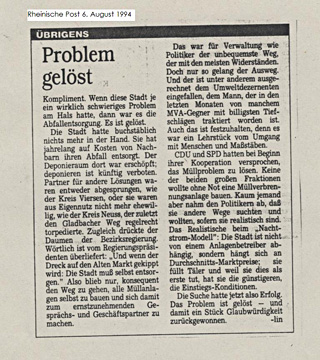 Kommentar in der Rheinischen Post vom 06.08.1994. Klicken Sie für eine größere Darstellung. IMG-text328-1_article