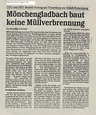 Artikel in der Rheinischen Post vom 06.08.1994. Klicken Sie für eine größere Darstellung. IMG-text328-2_article